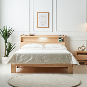 편백나무침대 LED 평상형 침대